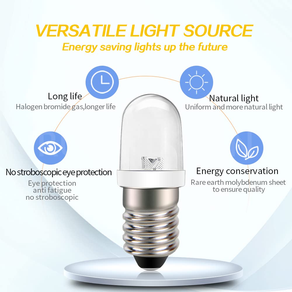 Ruiandsion E10 LED Bulb 120V AC Screw Base LED Replacement Bulb Upgrade for Candles Lights Home Bedroom Office Decor Lights,White (Pack of 4)