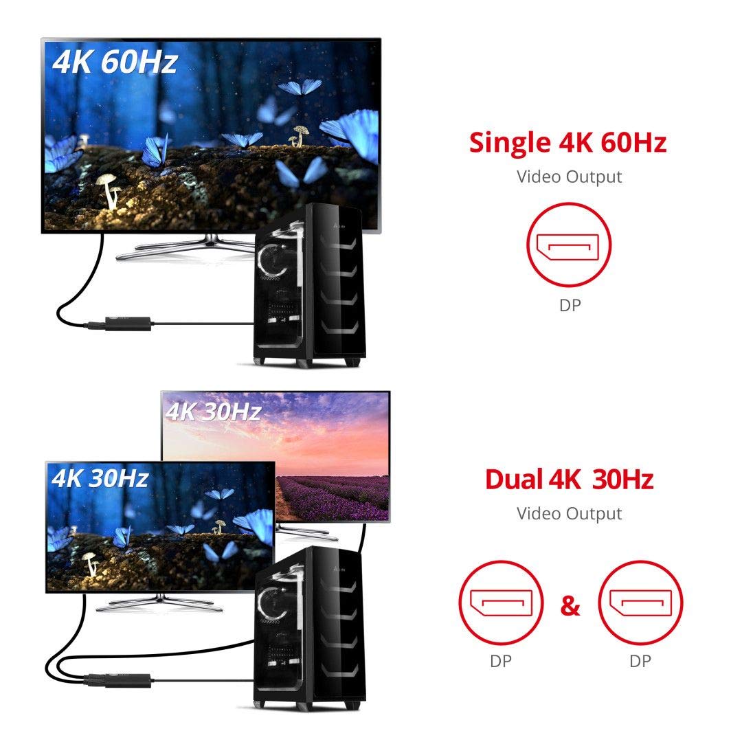SIIG DisplayPort 1.2 to Dual DisplayPort MST Hub, 4K, TAA, CE-DP0H11-S1