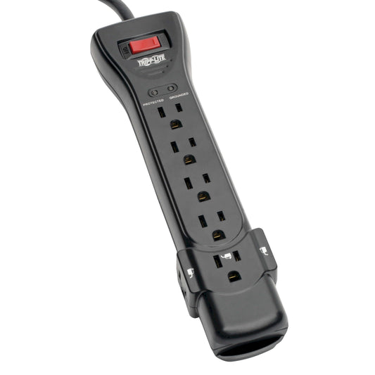 Eaton Tripp Lite Series SUPER725B 7 Outlet Flat Plug Long Extension Cord Power Strip Surge Protector, 25ft Extension Cord with Multiple Outlets, 2160