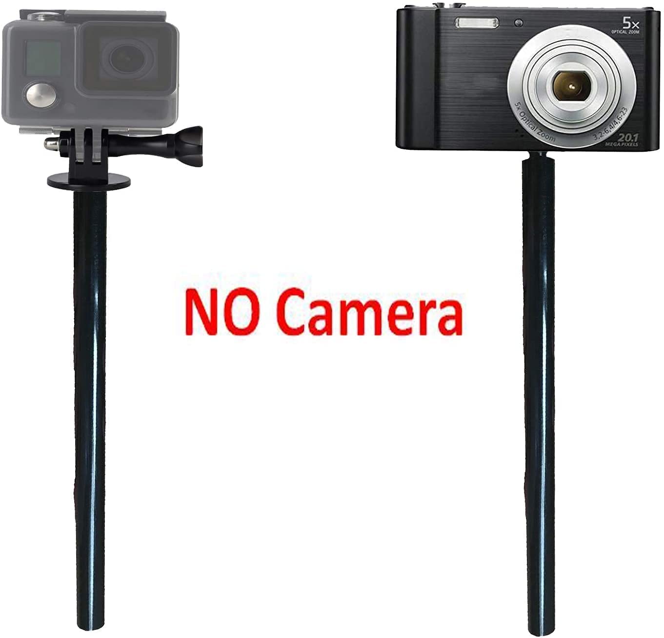 AUXPhome Metal Tripod Extender Tube - 6" Extension Rod with 1/4"-20 Female & Male Threads for DSLR, SLR, Action Cameras & More - Black
