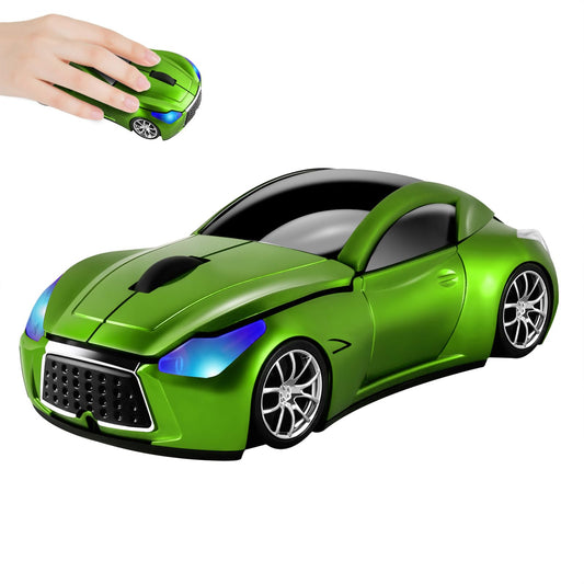 elec Space Cool Sport Car Shape 2.4GHz Wireless Mouse Optical Cordless Mice with USB Receiver for PC Laptop Computer 1600DPI 3 Buttons