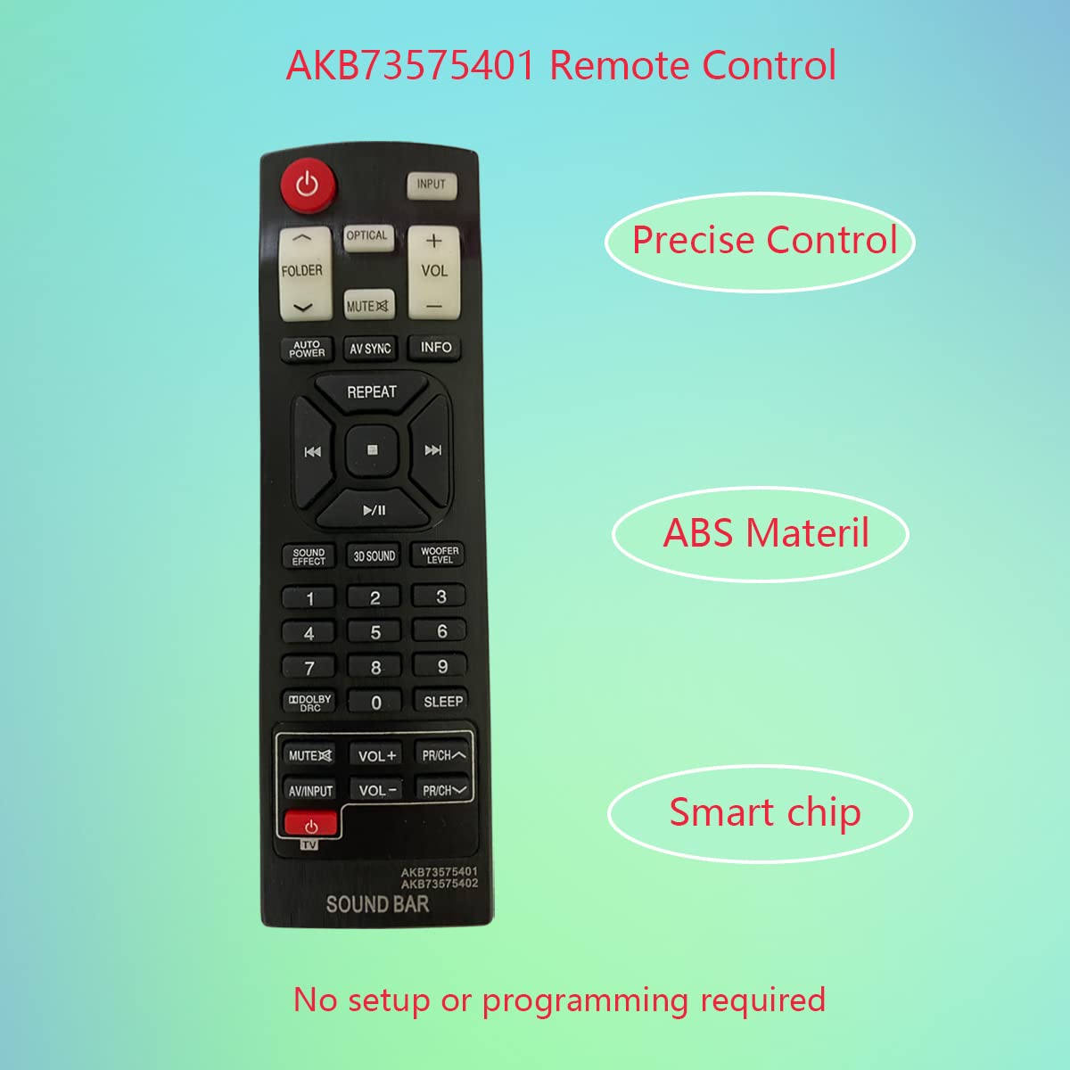 GHUST AKB73575401 Remote Control Replacement for LG Home Theater SoundBar NB2520A NB2420A NB3520A NB5540A NB5541 NB2430A NB4540