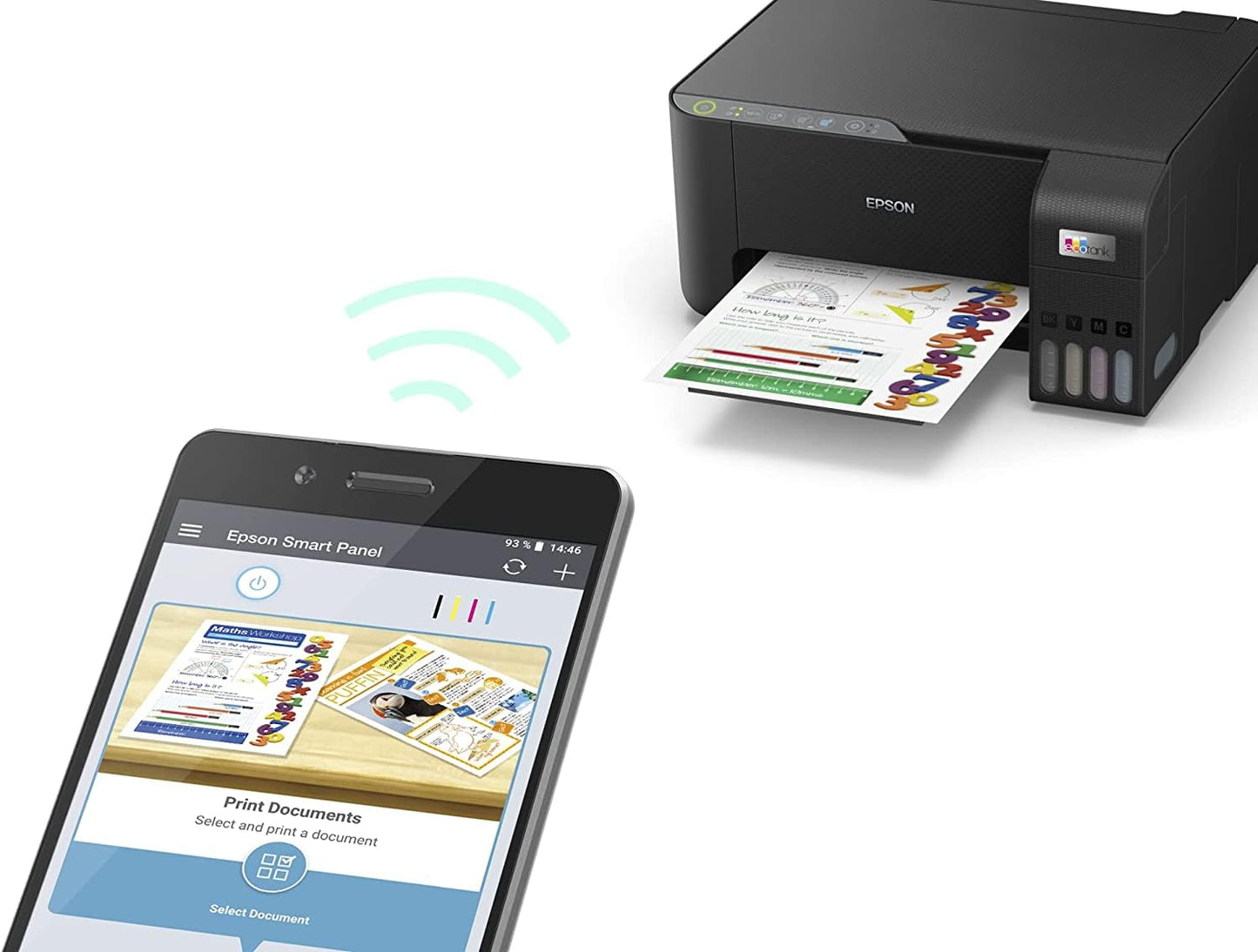 Epson EcoTank L3250 A4 Wi-Fi All-in-One Ink Tank Printer with Scan, Copy - Black, Medium