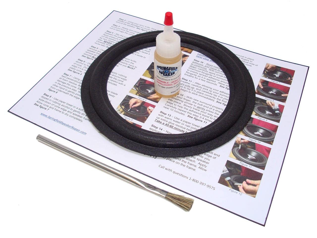 Springfield Speaker Foam Surround Edge Repair Kit - 1 Speaker Kit - 6.5 Inch - Compatible with 28ohm 2074a Driver in The Pioneer S-FCRW220-K