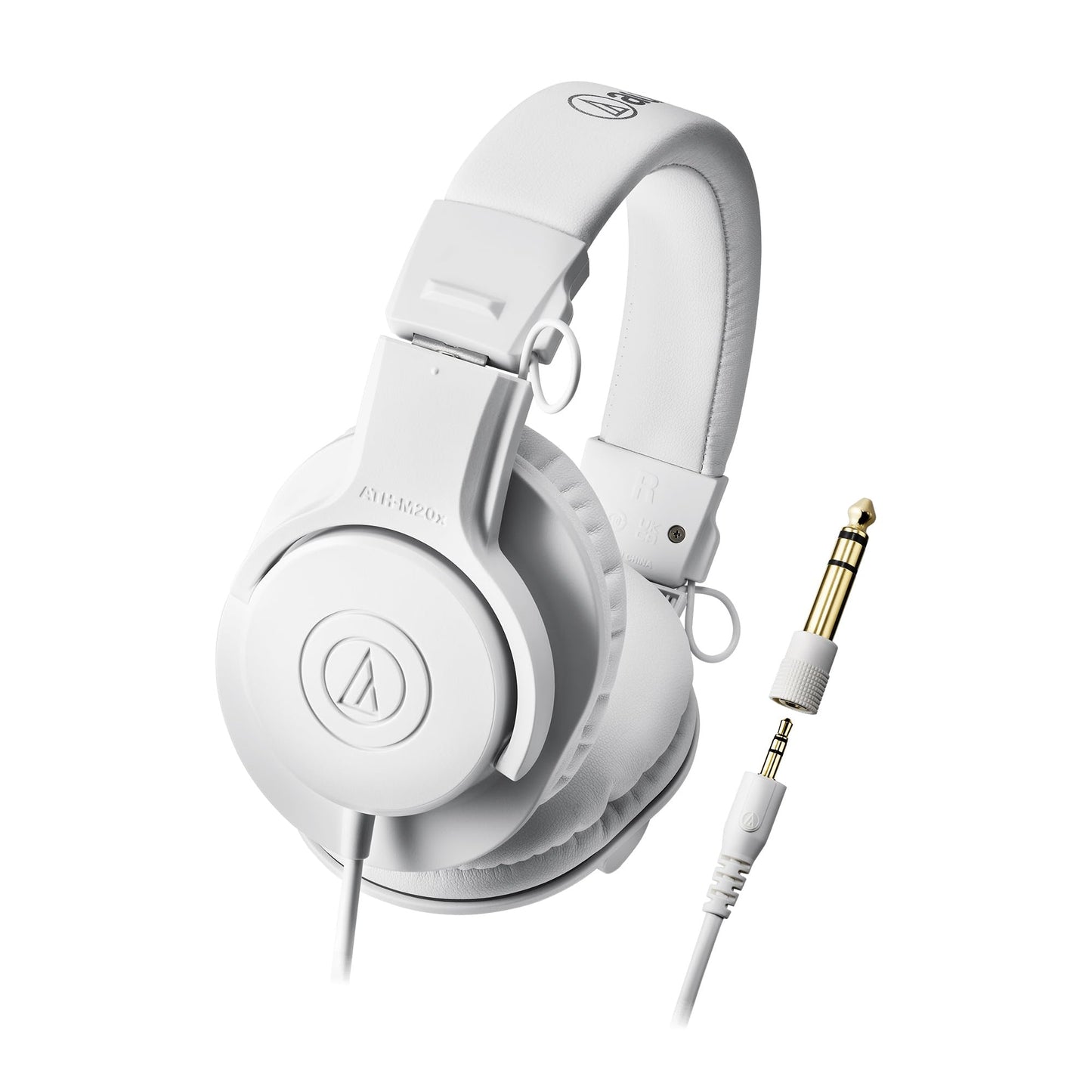Audio-Technica ATH-M20xWH Professional Monitor Headphones - White Bundle with Case and Austin Bazaar Polishing Cloth
