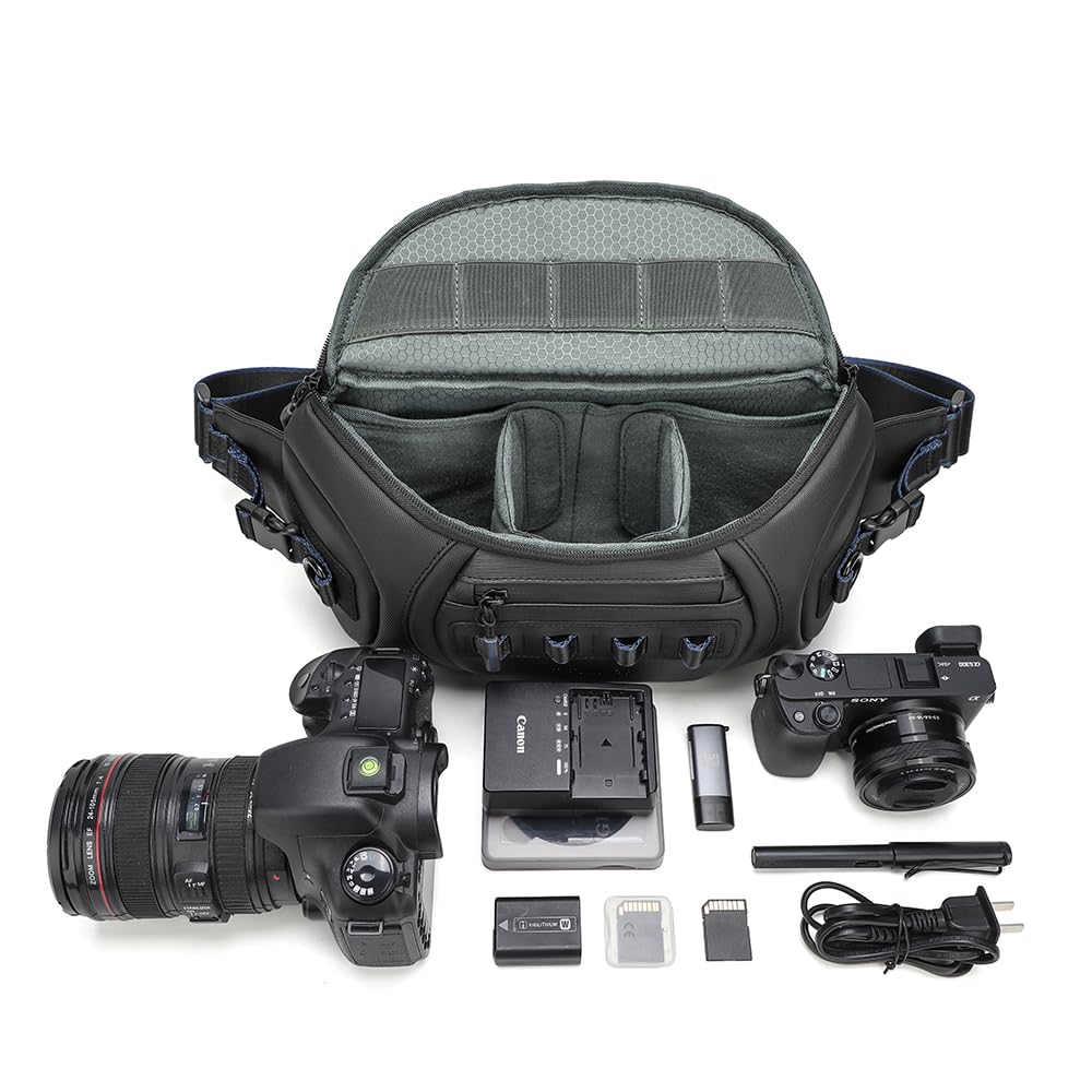 peacechaos Small Camera Sling Bag,Waterproof Camera Case with Tripod Holder,Lightweight DSLR/SLR/Mirrorless Camera Bags Crossbody for photographers