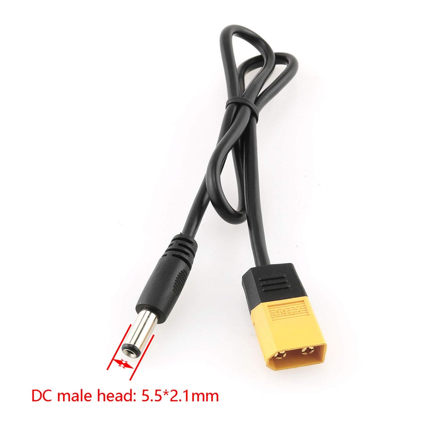 DGZZI XT60 Adapter Cable XT60 Male Bullet Connector to Male DC 5.5x2.1mm Power Cable for Fatshark Skyzone FPV Monitor Power