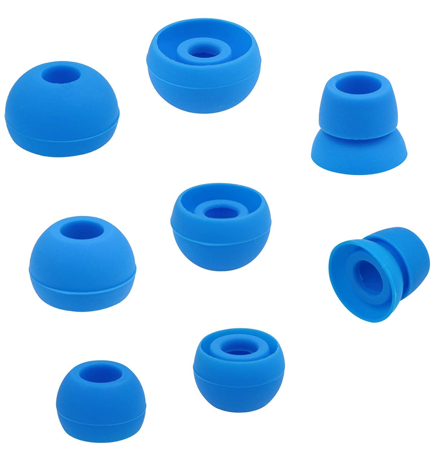 8pcs Blue Replacement Eartips Earbuds Eargels Compatible with Beats by dr dre Powerbeats 2 Powerbeats 3 Wireless Stereo Earphones