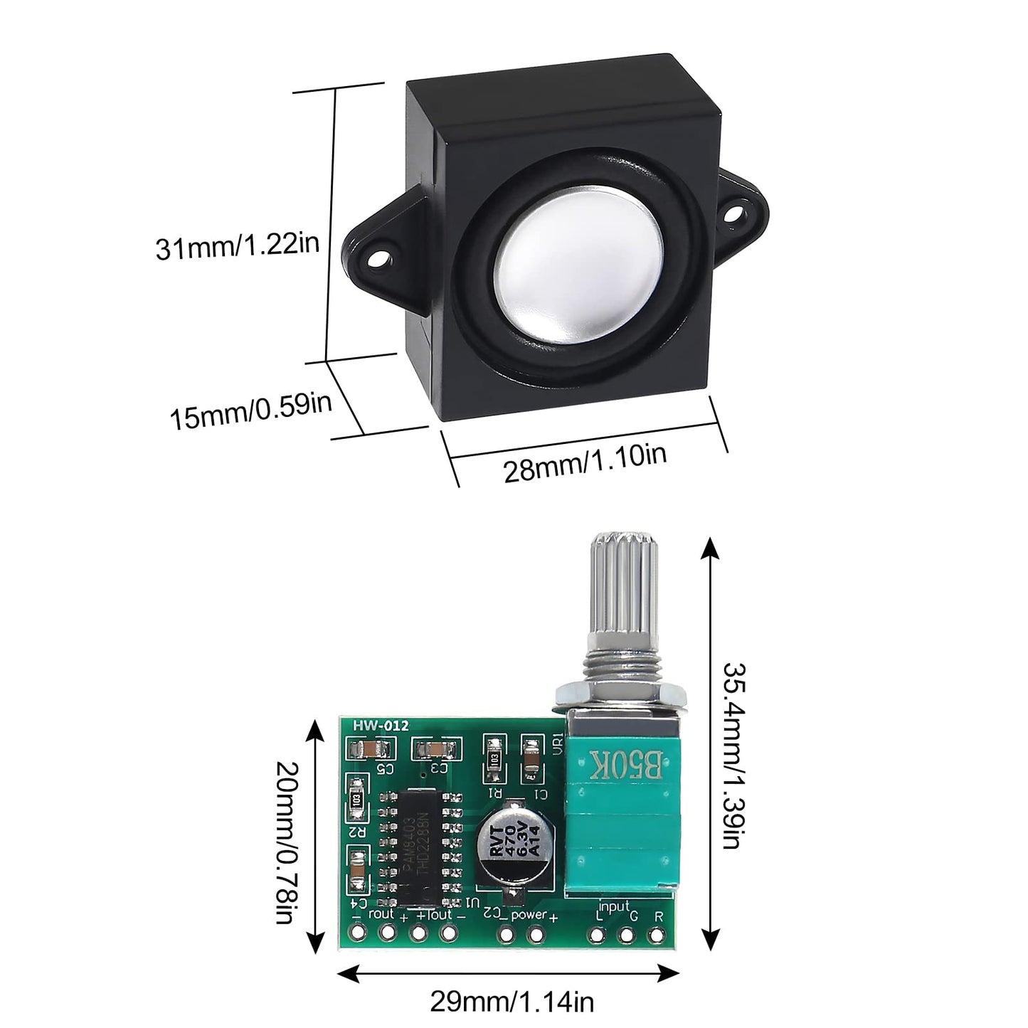 QCCAN 3pcs 3 Watt 8 Ohm Single Cavity Mini Speaker Full-Range Cavity Mobile Portable Advertising Machine Speaker (with JST-PH2.0mm-2 pin Interface)