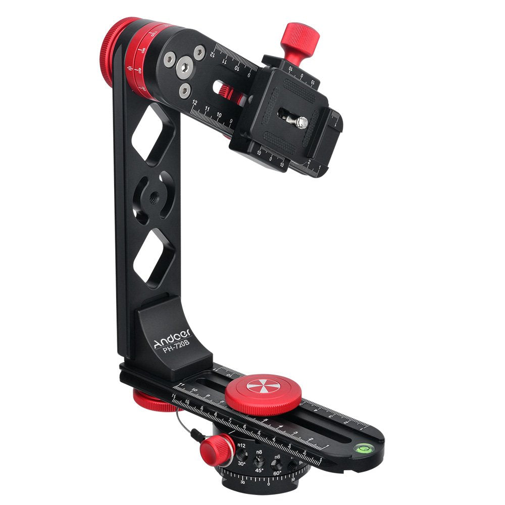 Andoer 720 Degree Panoramic Tripod Head with Arca-Swiss Ball Head Quick Release Plate Max. Load 10kg for Nikon Canon Sony DSLR Camera