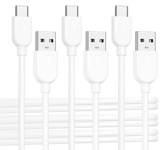 Cable Matters 3-Pack USB A to USB C Cable 6ft in White, Support Apple CarPlay, Android Auto, USBA to USBC Charging Cable for iPhone 16/15 Pro Max