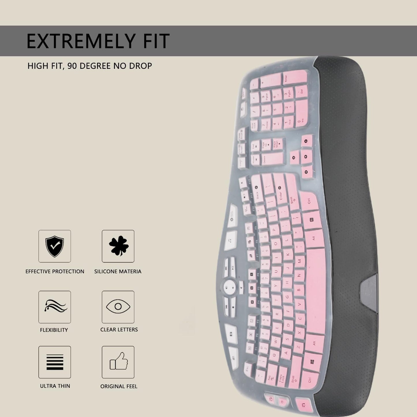 Keyboard Cover for Logitech K350 MK550 MK570 Wireless Wave Keyboard,Waterproof Silicone Keyboard Protector Skin for Logitech K350 MK550 MK570 Keyboard