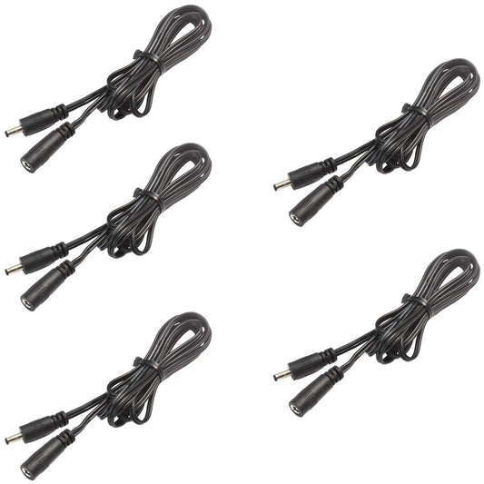 Lvyinyin Extension Cable for Under Cabinet Lighting Dimmable LED Puck Lights Linkable Strip Kit DC 12V 5ft 35-135 DC Connector (#35-135, 5 Packs