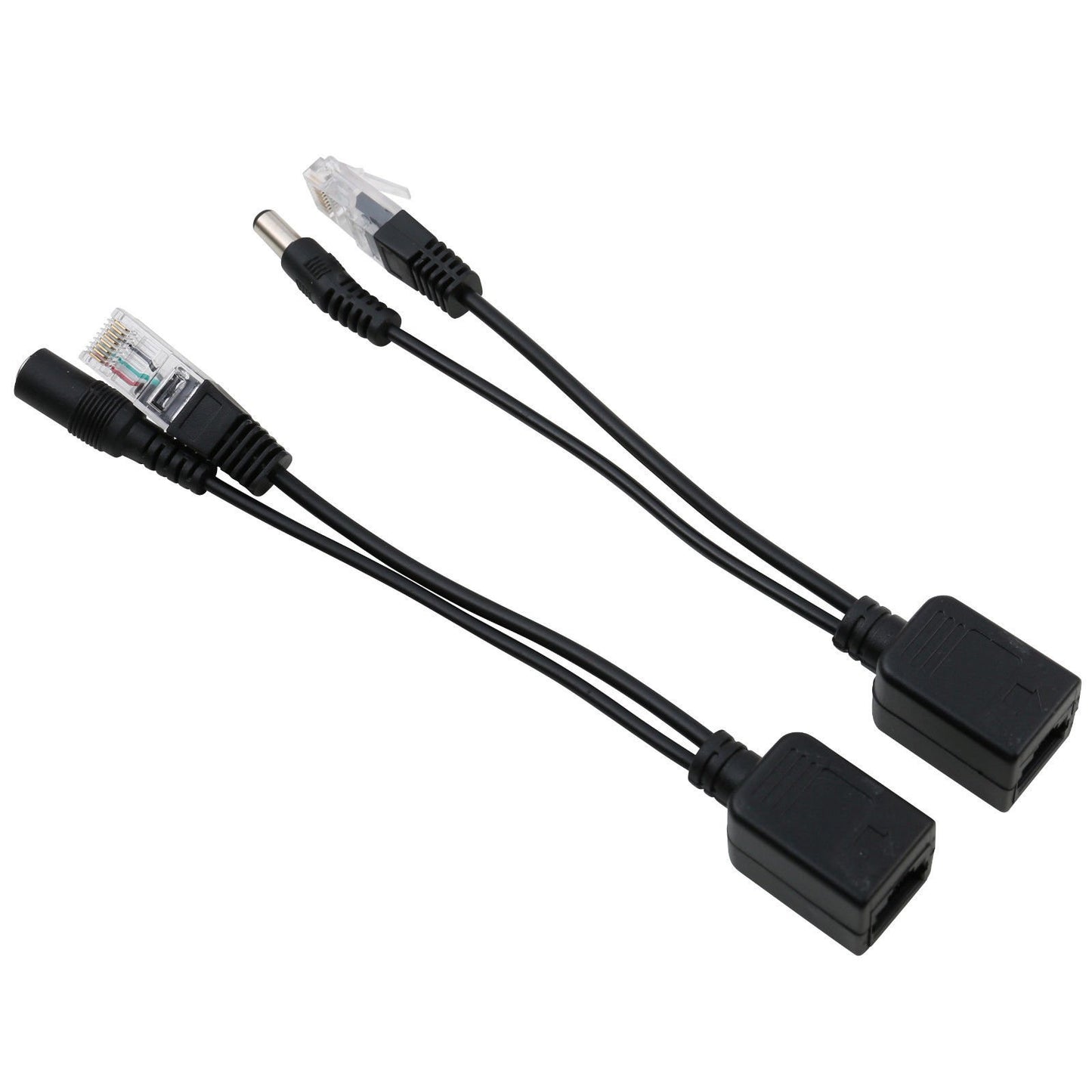 UHPPOTE Power Over Ethernet Passive PoE Adapter Injector + Splitter Kit PoE Cable (Black/Pack of 1 Pair)
