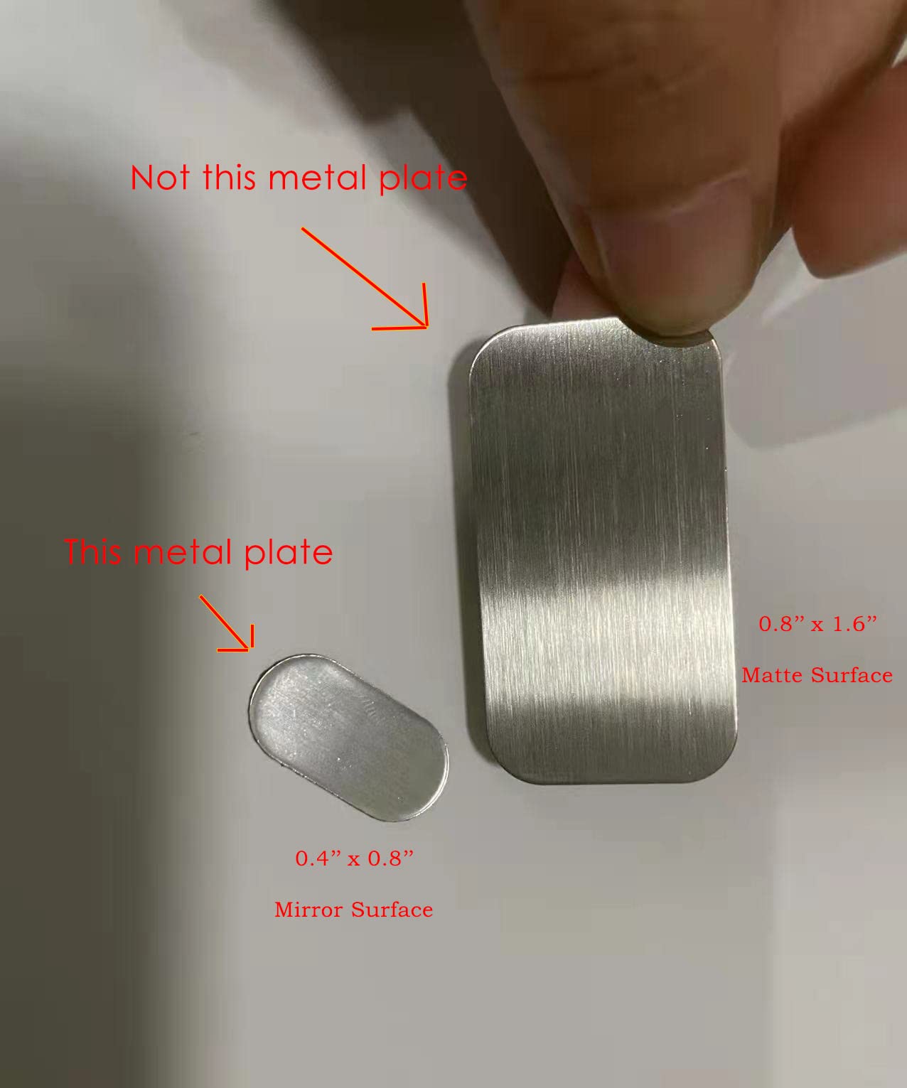 Mini Metal Plates for Magnetic Mount, Wall, Phone Holder, Case, Magnet, Crafts, DIY. Kit of 32 Silver Small 0.4" x 0.8" Iron Discs with 3M Adhesive