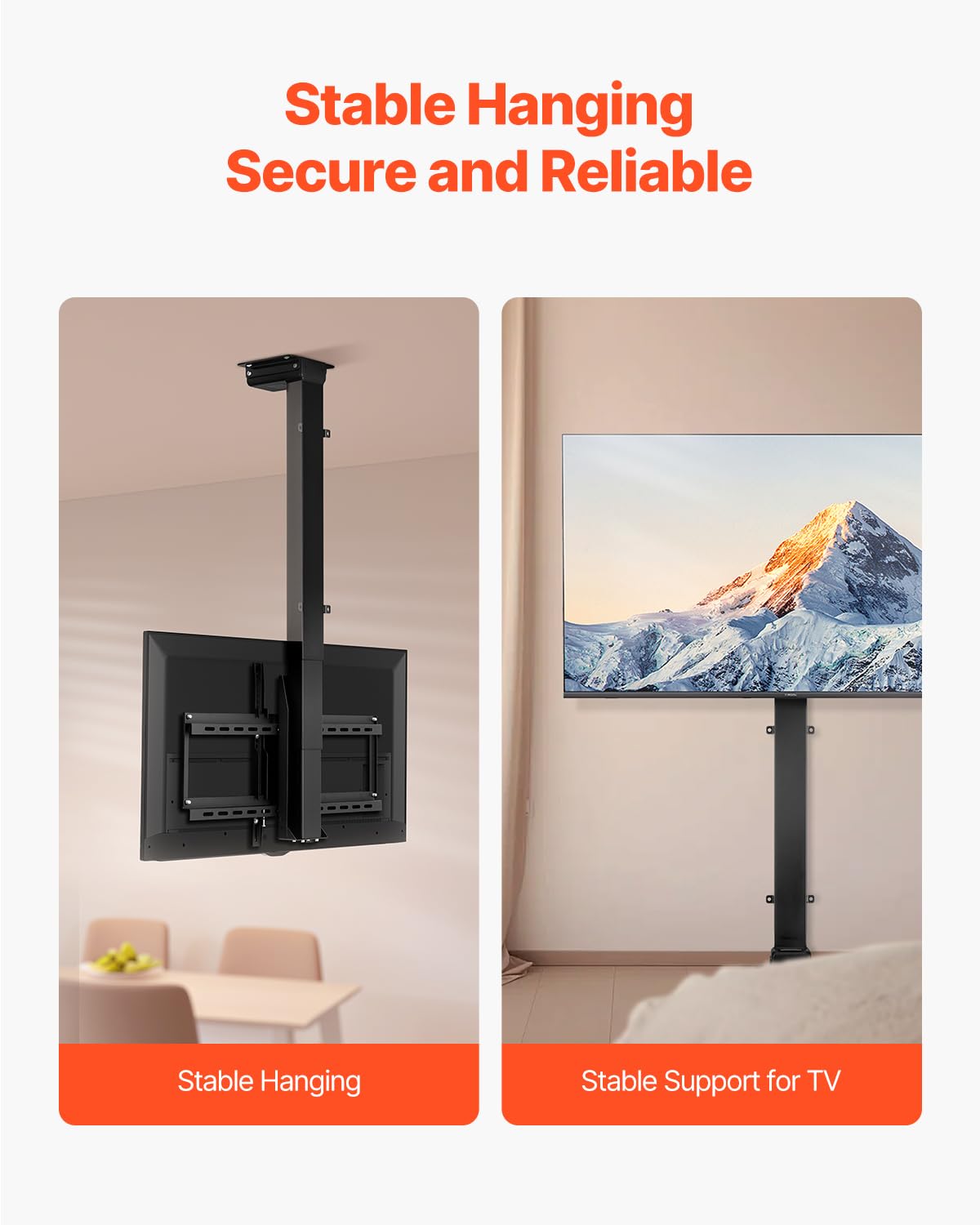 VEVOR Motorized Ceiling TV Mount, TV Wall Mount for 32 to 55 Inch TV, Electric Adjustable Ceiling TV Mount, Motorized Flip Down TV Mount Bracket