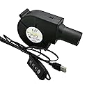 HVVH Portable Dual Ball 5V USB 3500RPM 35CFM Multifunctional Variable Speed DIY Air Mover Blower USB Cooling Fan for DIY Computer Case, Mining Server