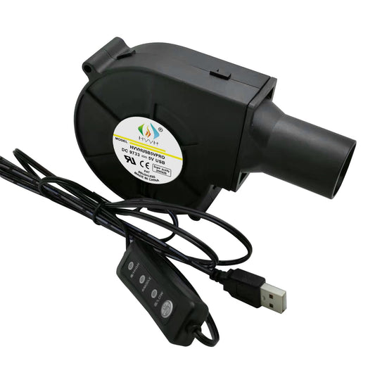 HVVH Portable Dual Ball 5V USB 3500RPM 35CFM Multifunctional Variable Speed DIY Air Mover Blower USB Cooling Fan for DIY Computer Case, Mining Server
