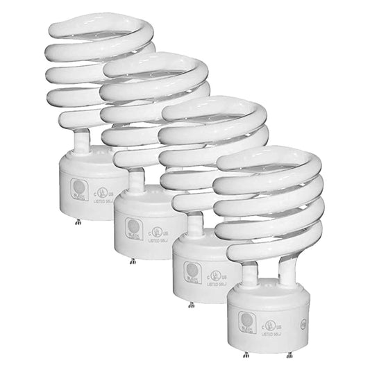 SLEEKLIGHTING GU24 23W T2 Spiral CFL Light Bulb 2700K Warm White 2-Prong