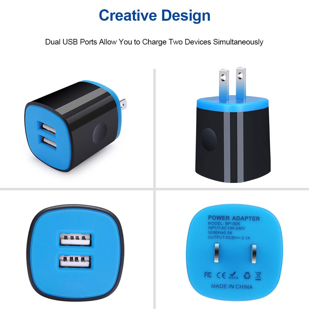 Wall Charger Plug 3 Pack, Type C Charger Cable 3 Pack 6FT Compatible for Motorola Moto G Fast/G Power/G Stylus/G Pro/G Play, Edge 5G UW/One 5G UW ace