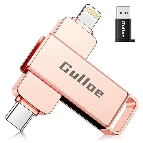 Gulloe 256GB Flash Drive Intended for iPhone, USB Memory Stick Storage for Photos and Videos Backup, Compatible with iPhone iPad Android PC, Plug