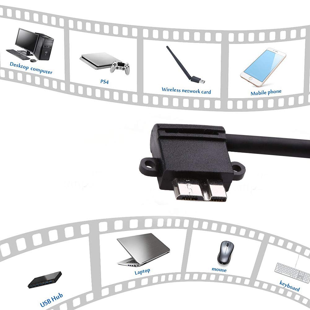 USB 3.0 Micro B Right Angle Cable for BlackBerry Passport, Seagate & Toshiba External Hard Drives