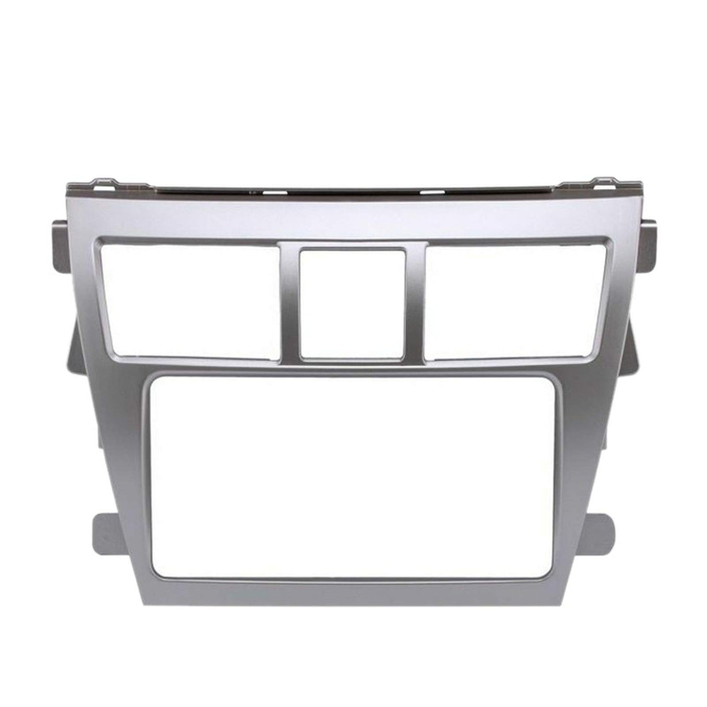 Mhakrl Silver Car Radio Fascia Panel for Toyota Vios Yaris Sedan Belta Radio Frame Radio Stereo Dash Installation Mount Trim Kit Face Plate Audio
