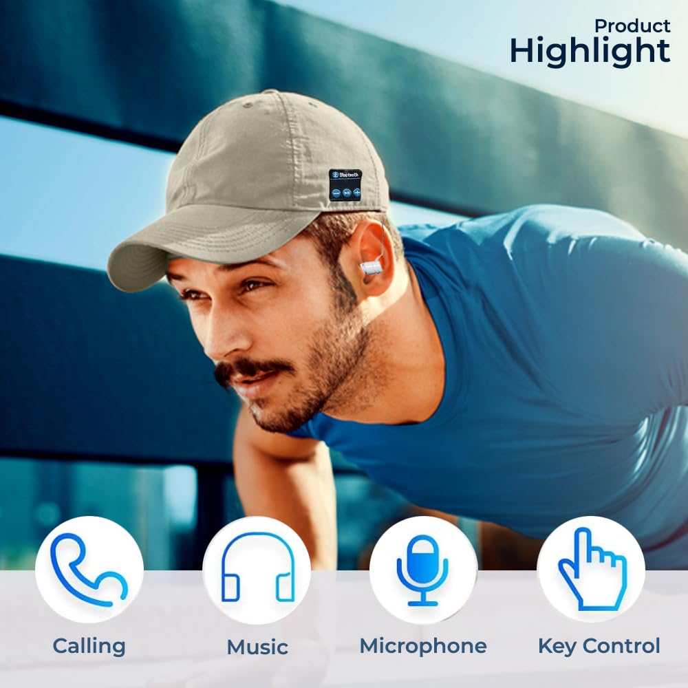 Savage Gear Wireless Unisex Snapback Cap with Wireless Hands Free Easy Connect Technology and Built in Earbuds (Tan)