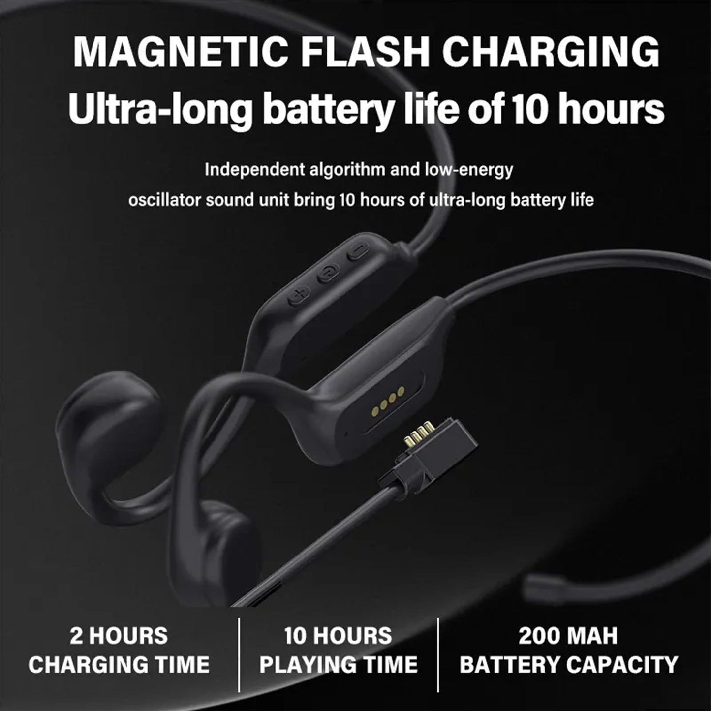 GZLMMY Bone Conduction Headphones IPX8 Waterproof 32GB Bluetooth 5.3 Wireless Headset with Microphone for Swim (Black)