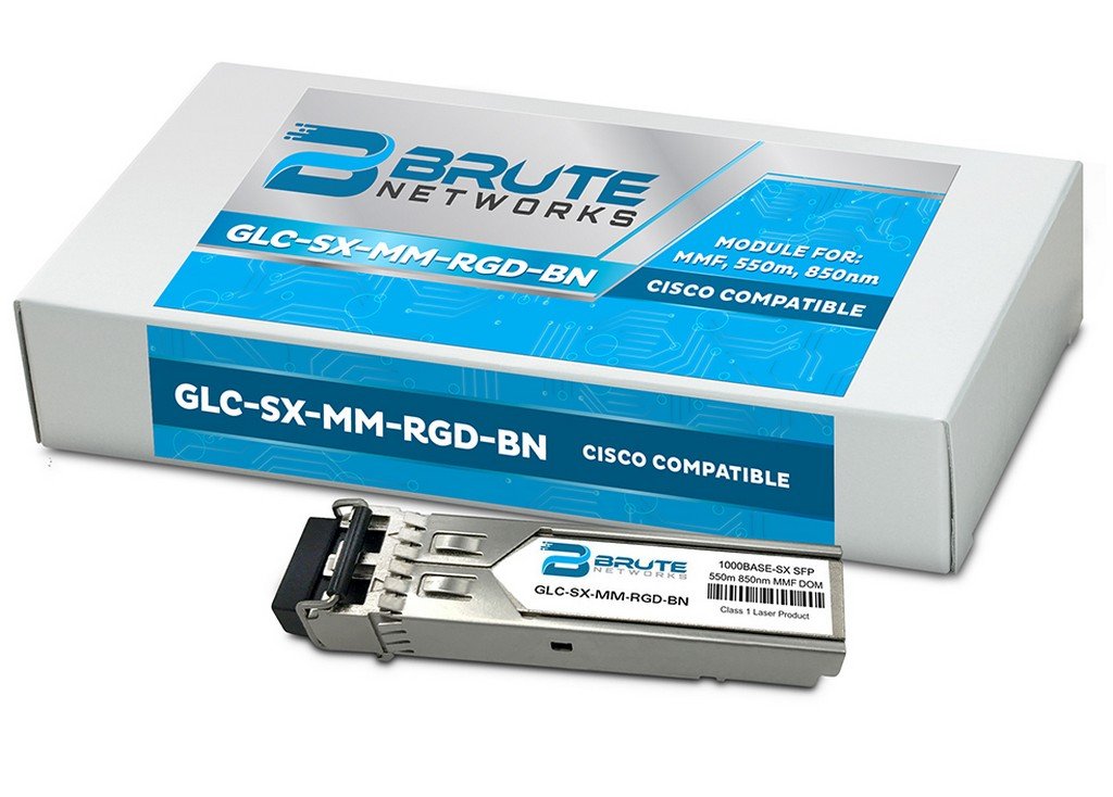 Brute Networks GLC-SX-MM-RGD-BN - 1000BASE-SX 550m MMF 850nm SFP Transceiver (Compatible with OEM PN# GLC-SX-MM-RGD)