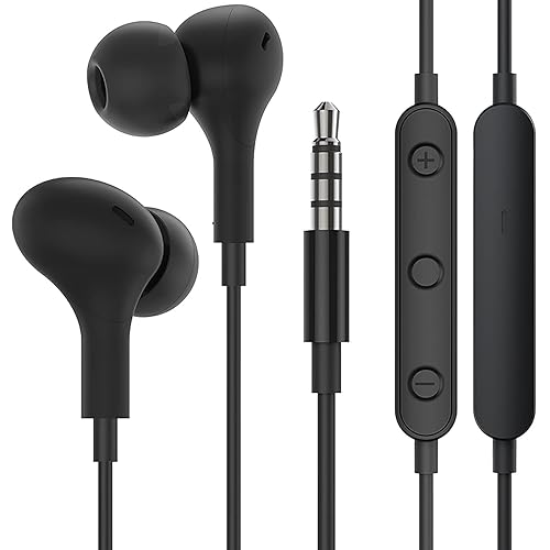 3.5mm Earbuds Wired Earphones in Ear Headphones w Microphone Compatible with Samsung Galaxy A13 A12 A03s A02s A52 A11 A10e S10 S9, Moto G Power G…