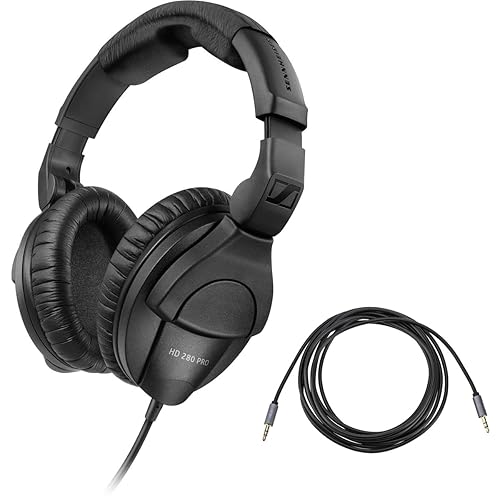 Sennheiser HD 280 Pro Headphones - with 10' 3.5mm Female to TRS 3.5mm Male Headphone Extension Cable