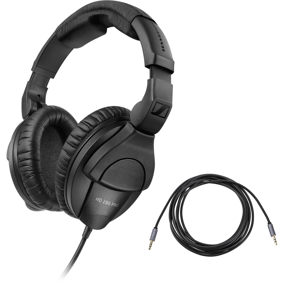 Sennheiser HD 280 Pro Headphones - with 10' 3.5mm Female to TRS 3.5mm Male Headphone Extension Cable