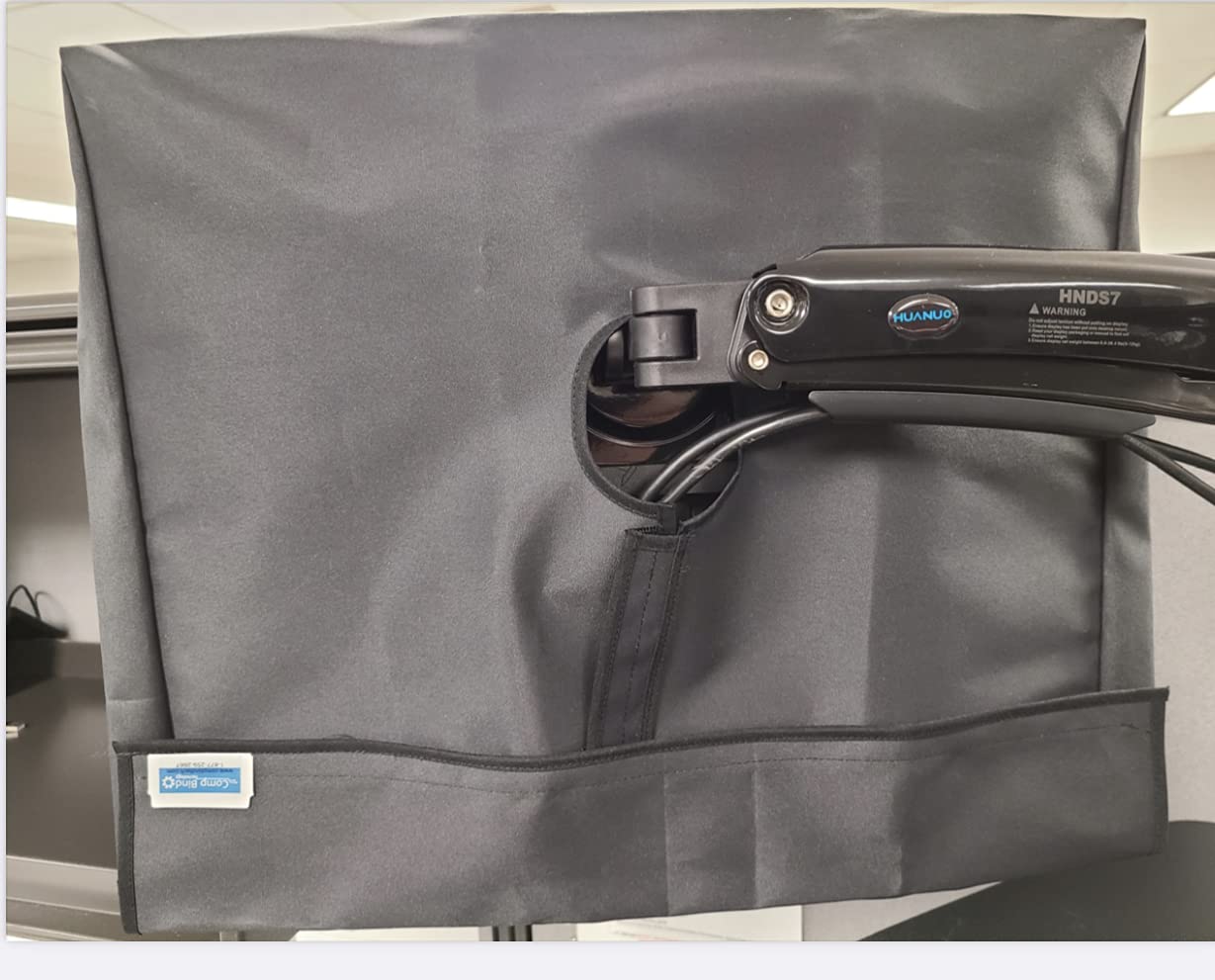 Comp Bind Technology Cover Compatible with Dell 27'' FHD Monitor S2721HSX (Center Cutout for Monitor Swing arm) Front Clear Transparent Marine Black