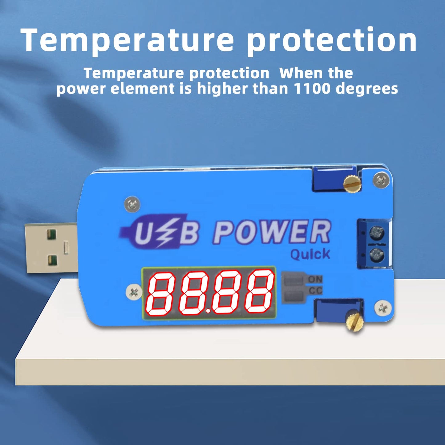 CenryKay Adjustable USB Buck Boost Voltage Converter, 15W DC-DC 0.5-30V Step Up/Down Module Support Fast-Charge of QC 2.0, QC 3.0, FCP, SCP, AFC