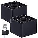 NUOBESTY Portable Injection Molding Square Microphone Logo Flag Station for Professional Interview Microphones with Surface 2.75 Inch