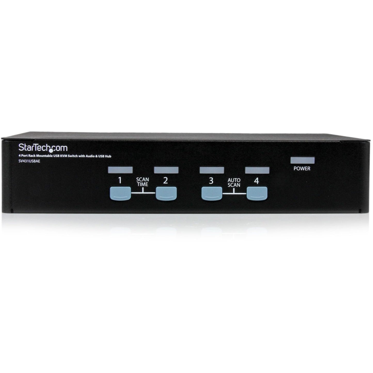 StarTech.com 4 Port Rack Mountable USB KVM Switch with Audio & USB Hub - KVM / audio / USB switch - 4 x KVM / audio / USB - 1 local user - desktop