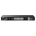 Tenda TEG1120P-16-250W, 16 Port Gigabit PoE Switch Compatible with IEEE 802.3af/at Devices, Rack Mountable, Unmanaged PoE+ Switch with 16 Port