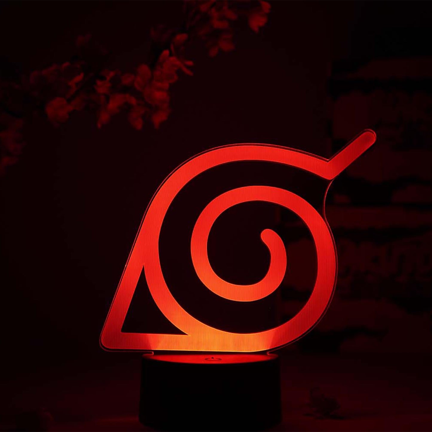 Otaku Lamps Konoha Leaf Naruto - Anime Night Light, 16 Color RGB LED - Gift for Otaku