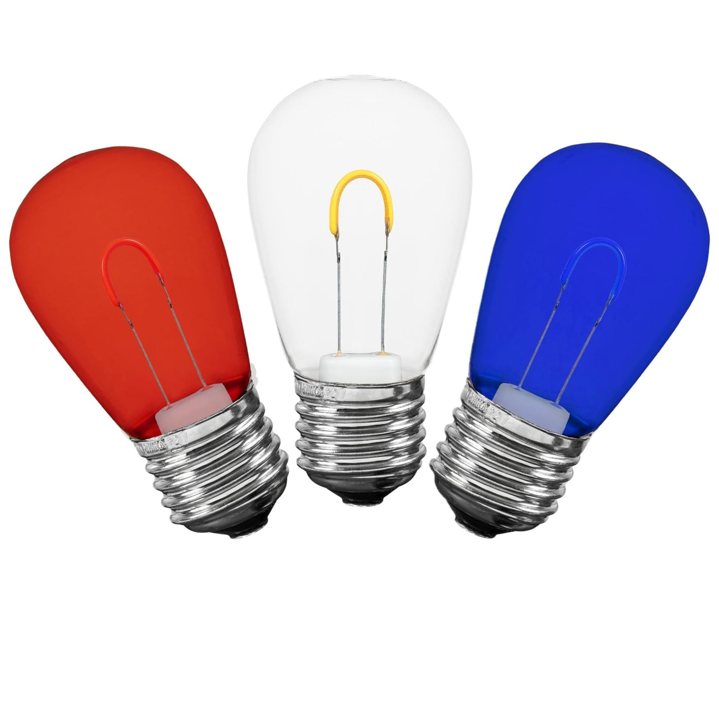Novelty Lights 25 Pack S14 LED Glass Flex Filament Patio Globe Bulbs