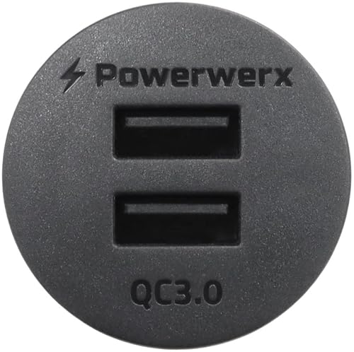 Powerwerx Panel Mount Dual USB QC3.0 Device Charger for 12/24V Systems