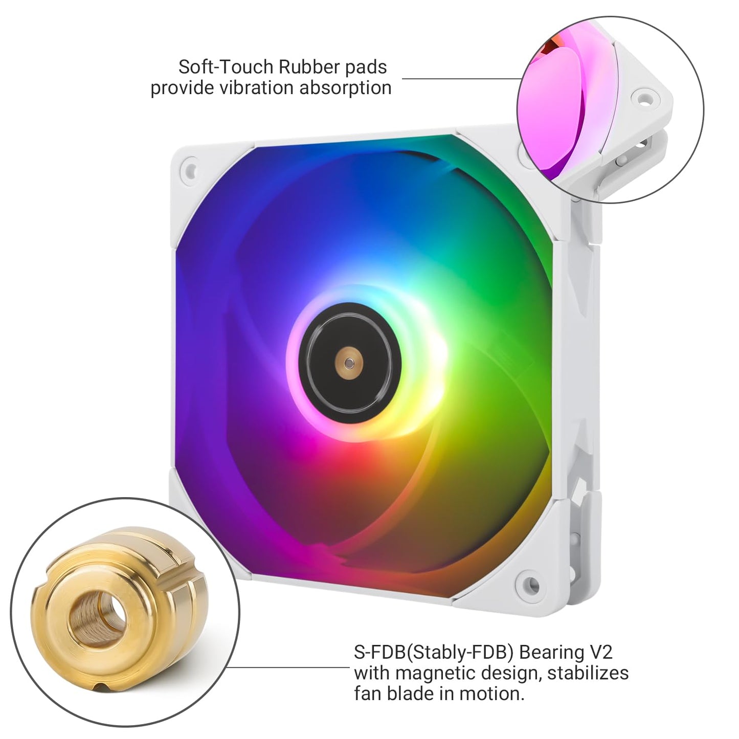 Thermalright TL-E12W-S X3 120mm ARGB CPU Fan, Computer Case Cooling Quiet,1500RPM Speed, for S-FDB Bearing CPU Cooling Fan,3-Pack White ARGB CPU Air