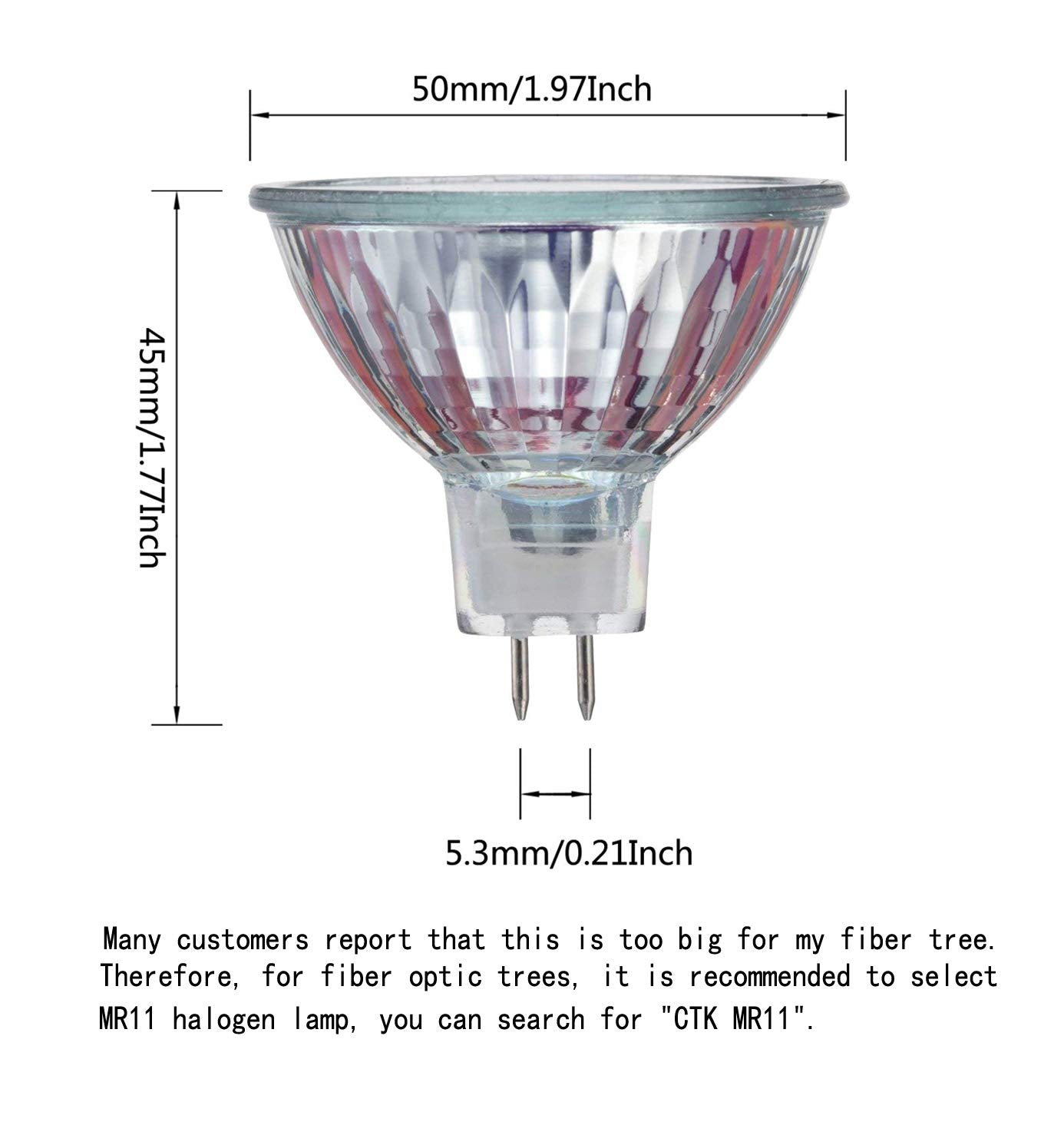 10Watt 12Volt MR16 Halogen Light Bulbs, 120 Lumens Bi Pin Wide Beam 4000Hr Life, 2700K Warm White Precision Reflector Fiber Optic Light Bulb (6 Pack)