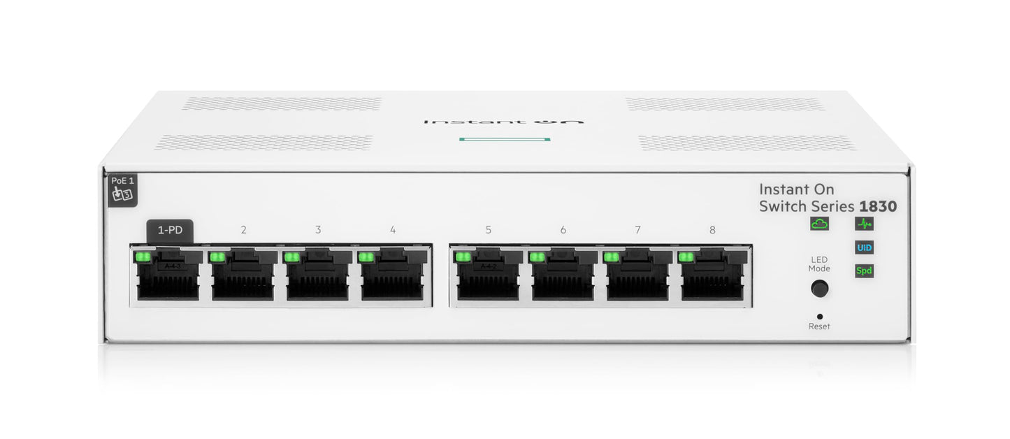 Aruba Instant On 1830 8-Port Gb Smart Switch | Fanless | US Cord (JL810A#ABA)