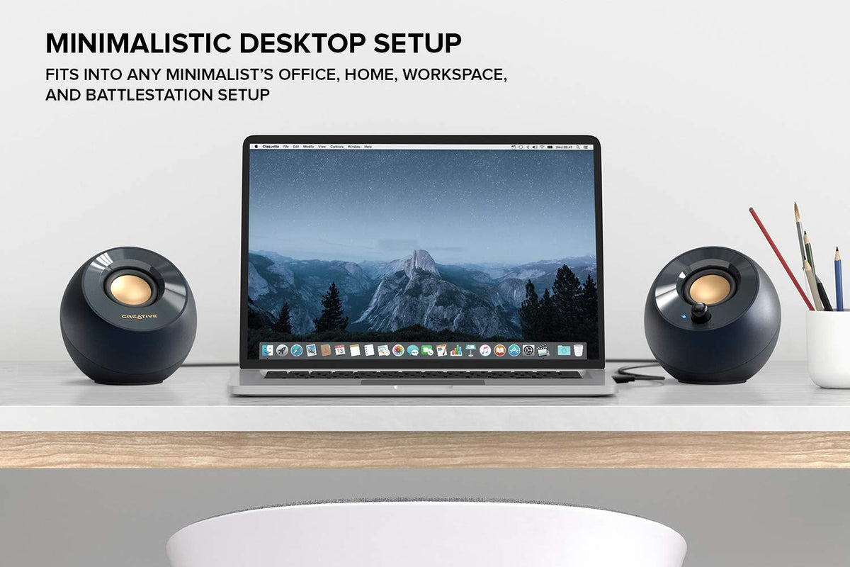 Creative Pebble V2, 2.0 USB Desktop Stereo Speakers for PC/Laptop, Black