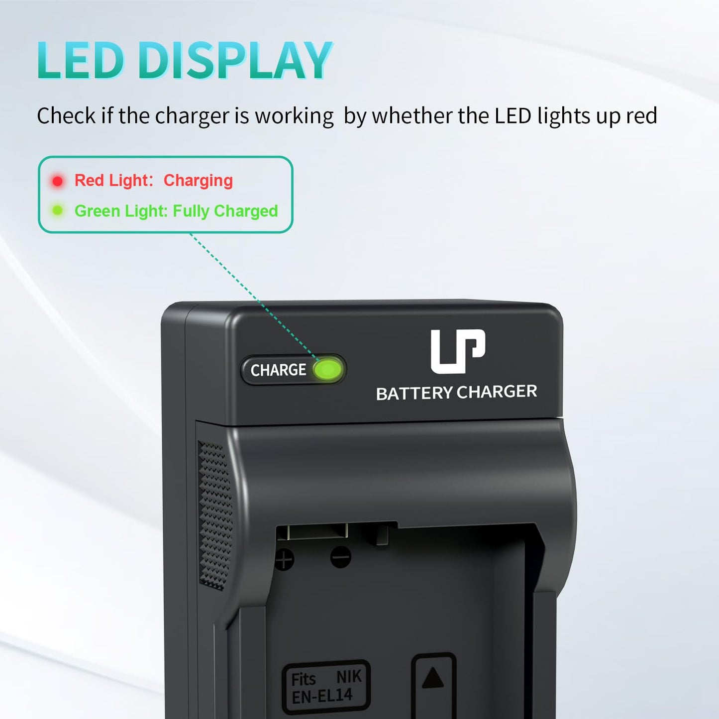 LP EN-EL14 EN EL14a Battery Charger, Charger Compatible with Nikon D3500, D5600, D3300, D5100, D5500, D3100, D3200, D5200, D5300, D3400, DF, Coolpix