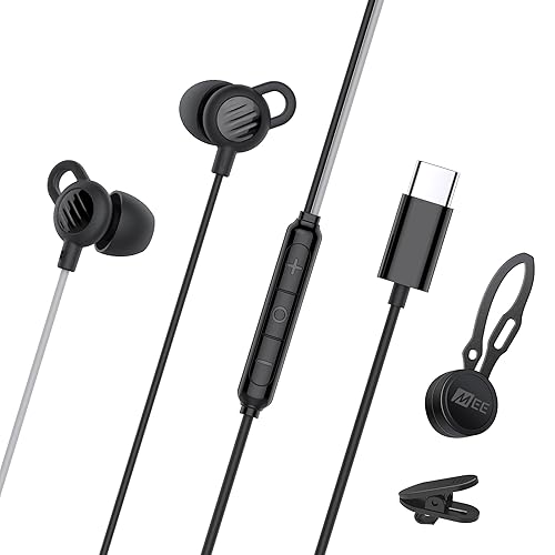 MEE audio SleepTones USB-C Wired Sleep Earbuds for Side Sleepers with Lightweight Low-Profile Silicone Earpieces, Noise Reduction Sleeping Headphones