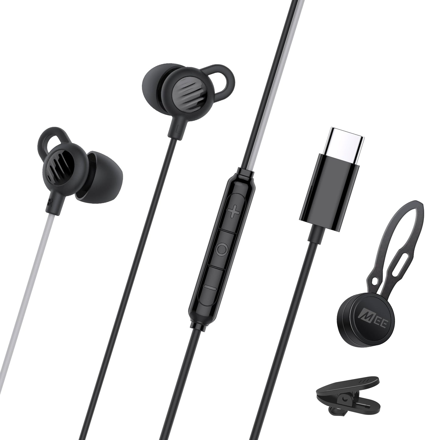 MEE audio SleepTones USB-C Wired Sleep Earbuds for Side Sleepers with Lightweight Low-Profile Silicone Earpieces, Noise Reduction Sleeping Headphones