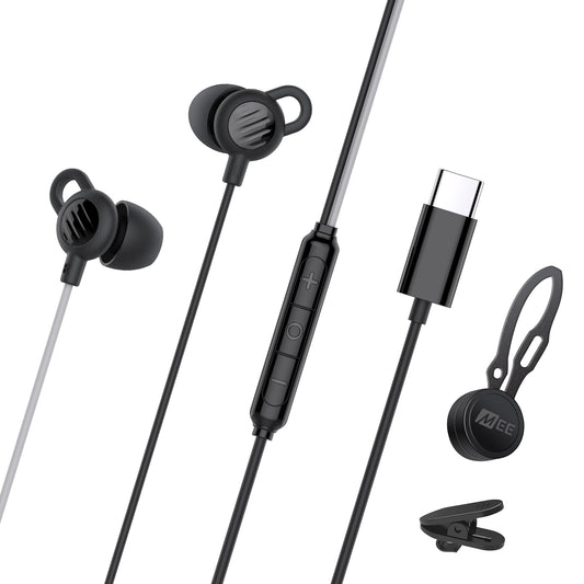 MEE audio SleepTones USB-C Wired Sleep Earbuds for Side Sleepers with Lightweight Low-Profile Silicone Earpieces, Noise Reduction Sleeping Headphones