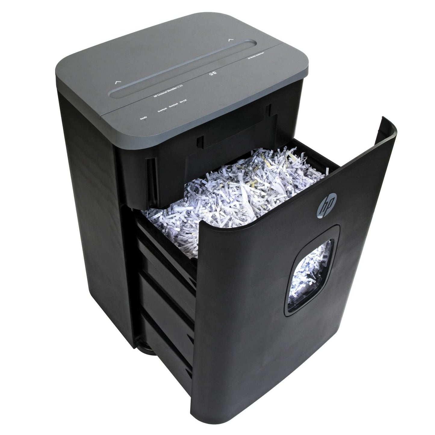 HP - Crosscut Paper Shredder, 20-Sheet Manual Feed, Shreds Credit Cards & Staples, Heavy Duty Paper Shredder for Home Use with 7.4 Gallon Basket